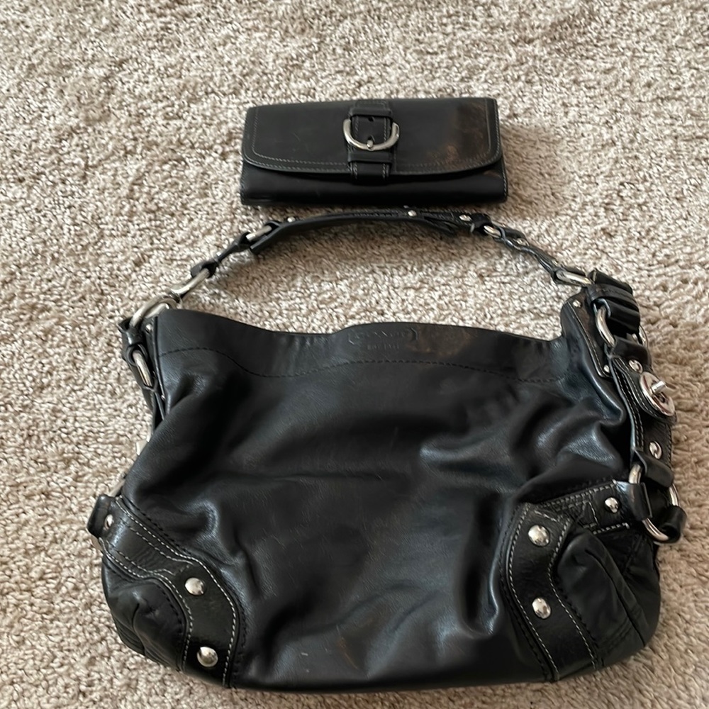 BLACK COACH PURSE AND WALLET
